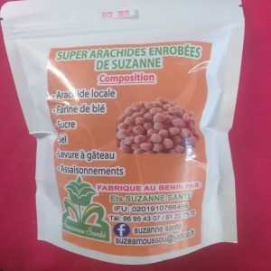 Arachides enrobées (100g: 500f ; 352g: 1500)