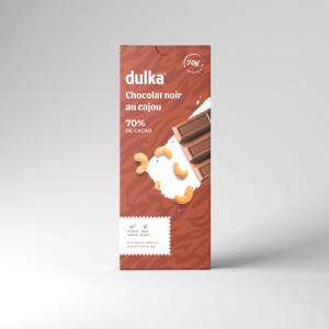 Chocolat Noir au noix de Cajou 70% Dulka 70g